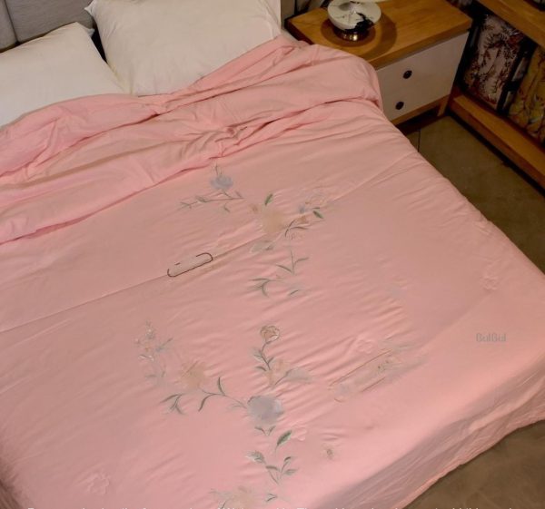 SUPER SOFT EMBROIDERY PASTEL COLOUR DOUBLE COMFORTER