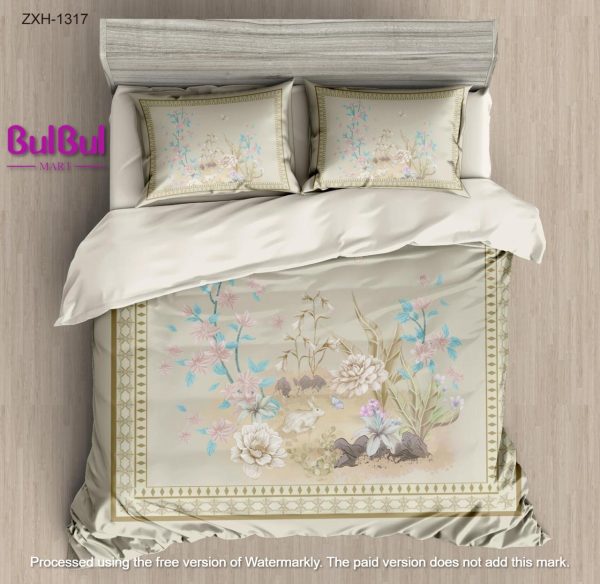 DIGITAL PANEL PRINT KING SIZE BEDSHEET