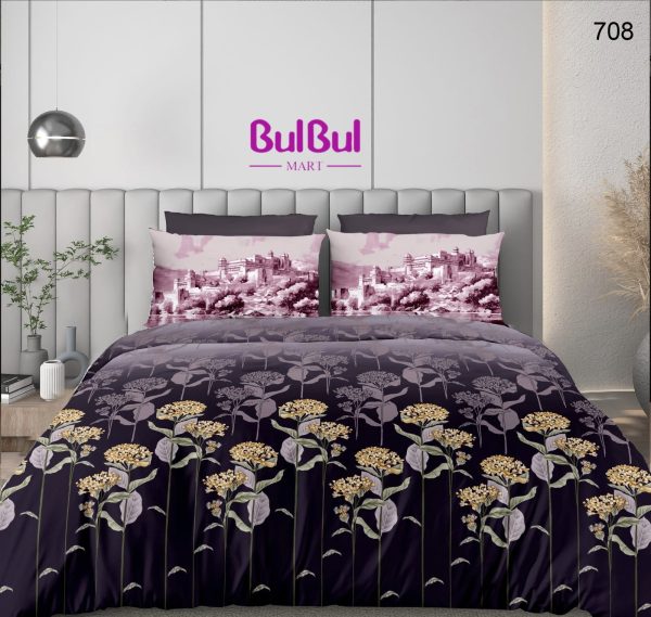 CRYSTAL KING SIZE BEDSHEET WITH 2 COORDINATED PILLOW COVER