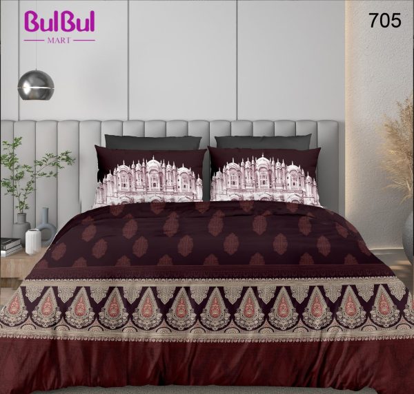 CRYSTAL KING SIZE BEDSHEET WITH 2 COORDINATED PILLOW COVER