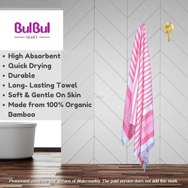 Organic Bamboo Bath Towel – Soft, Sustainable & Quick Drying | 33x66 Size - Image 3