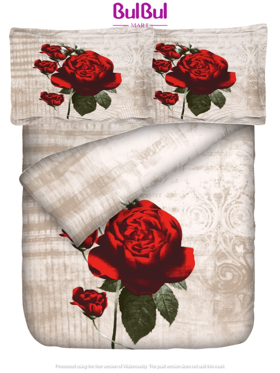 S.R King Size Bedsheet With 2 Pillow Cover