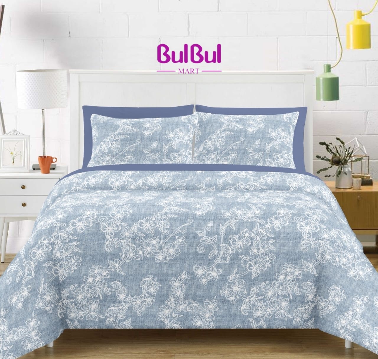 Cotton King Size Bedsheet With 2 Pillow Covers