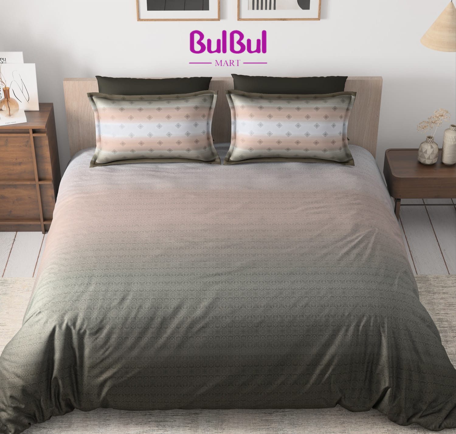 Crystal Mix Match King Size Bedsheet With 2 Pillow Cover