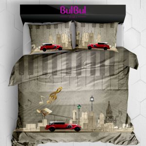 Digital Urbanic King Size Bedsheet With 2 Pillow Cover