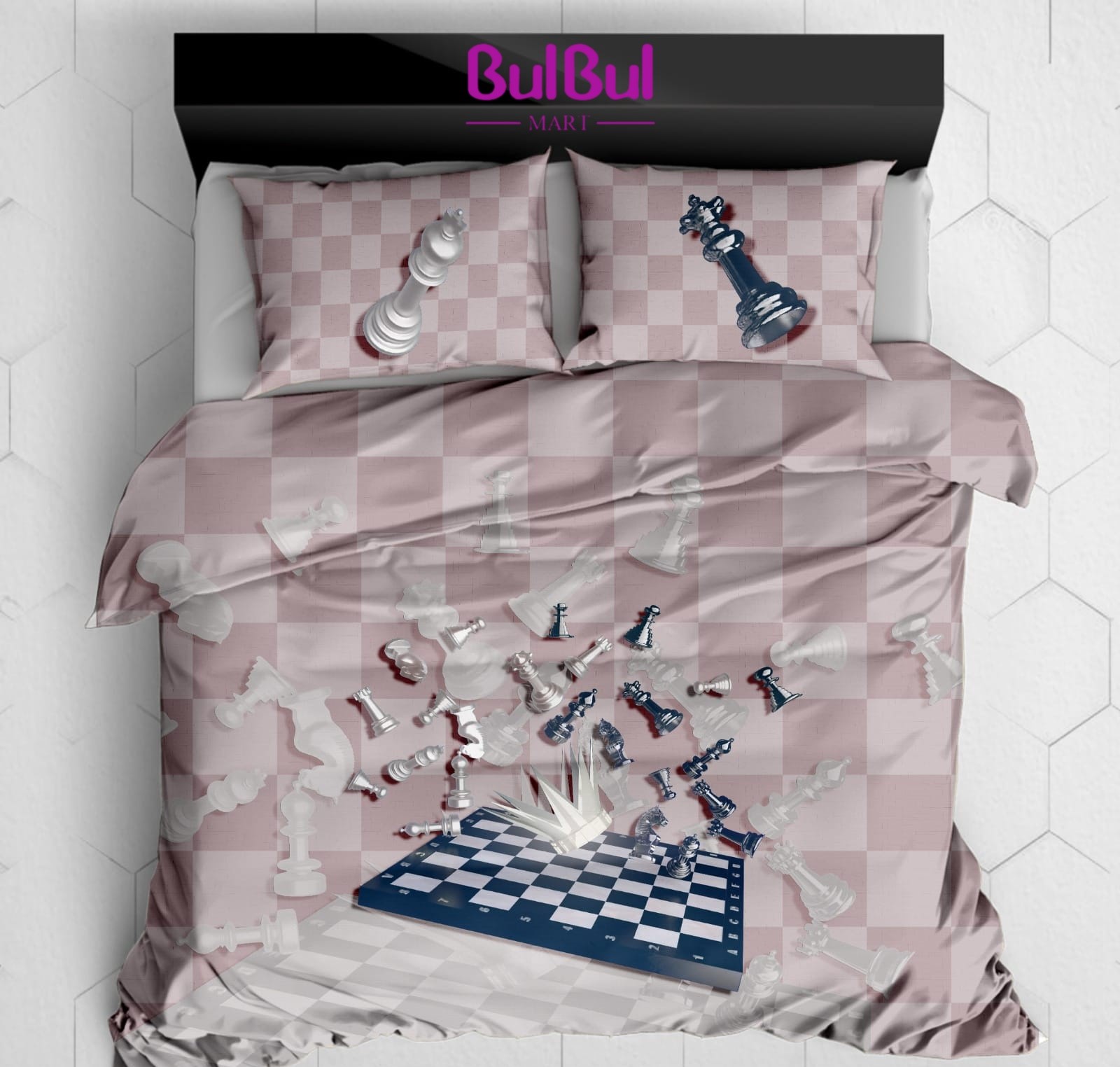 Digital Urbanic King Size Bedsheet With 2 Pillow Cover