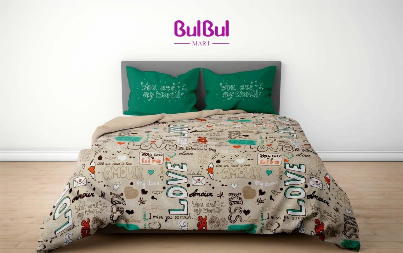 Digital Premium King Size Bedsheet With 2 Pillow Cover