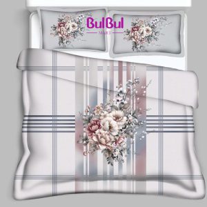 Digital Print Sattan King Size Bedsheet With 2 Pillow Cover