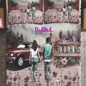 Digital Print Sattan King Size Bedsheet With 2 Pillow Cover