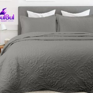 STONWASH QUEEN SIZE BEDCOVER WITH 2 PILLOW COVER